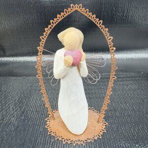 Willow Tree Angel Of The Heart Demdaco Resin Figurine With Metal Frame Figure